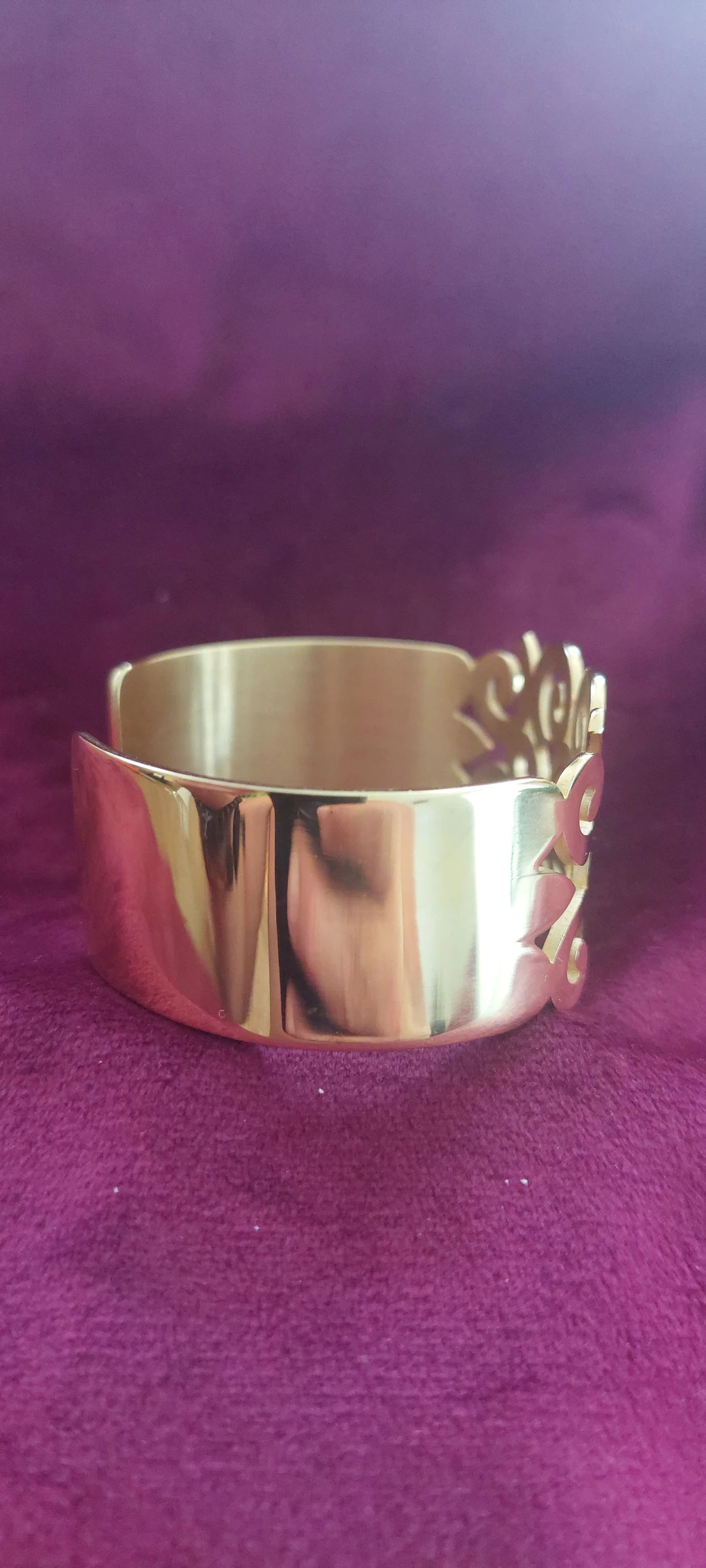 Prachtige open gouden armband - stijl "Les Georgettes" (28mm) – photo 3